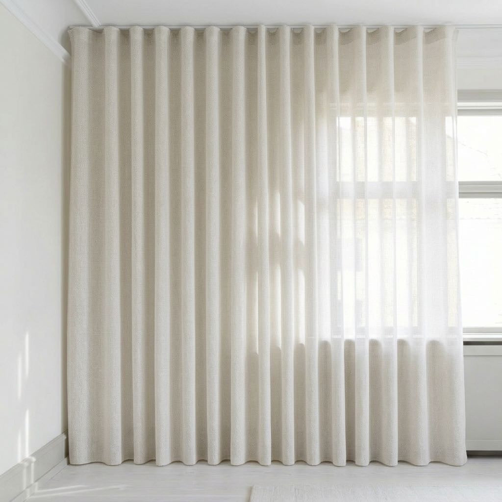 View image full screen Transparent gardin på mål – Suula