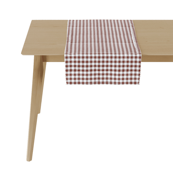 Runner da tavola a quadri su misura - Brown check - D1021-