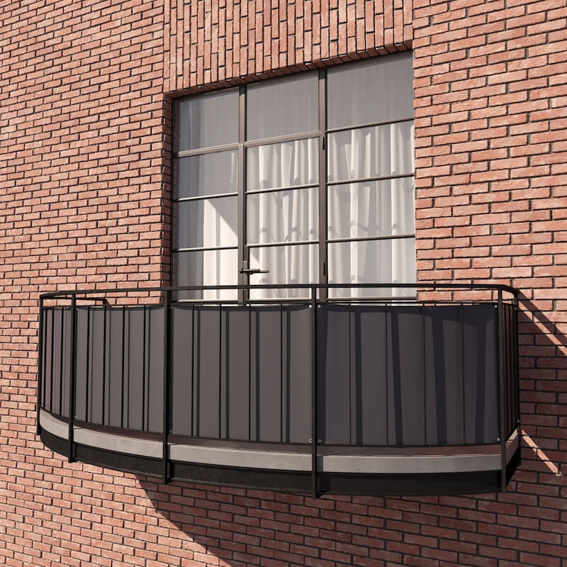Telo frangivista per balcone in GREEN®, acrilico autopulente